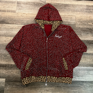 Blood Red W Leopard print